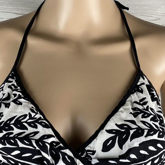 Speechless Sundress Juniors Size 3 Black White Floral Print Tie Halter Smocked - Picture 2 of 12